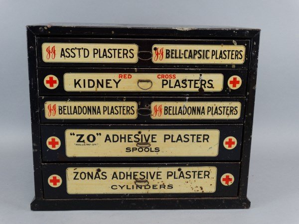 Vintage Johnson & Johnson Red Cross Metal Cabinet (1 of 7)