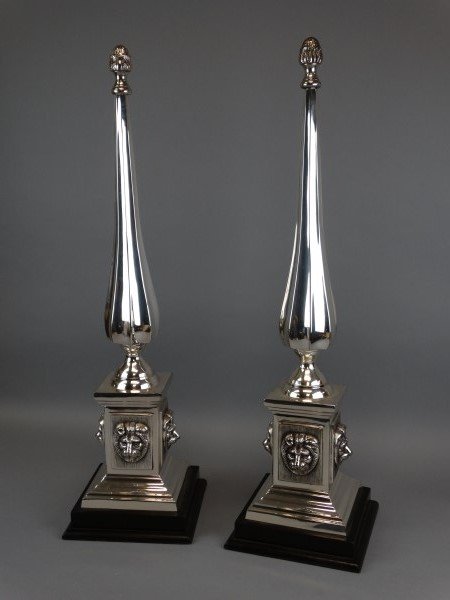 Pair of Silverplated Obelisks (1 of 3)