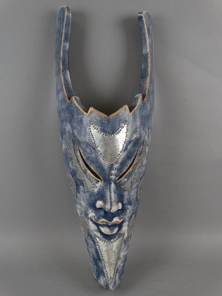 Carved & Adorned Indonesian Mask: Carved & Adorned Indonesian Mask. Size : 18.5" T