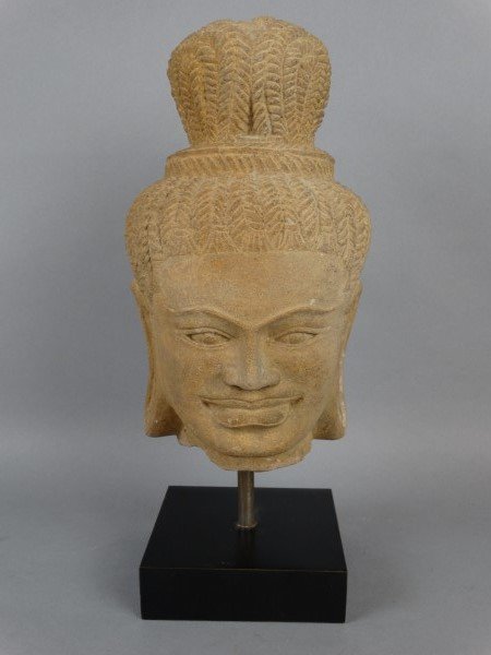 Thai Sandstone Mounted Bust (1 of 3)