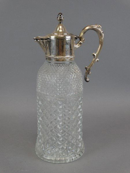 Vintage Diamond Cut Silver Decanter (1 of 3)