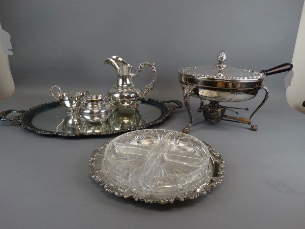 Lot of Fine Silver Plated Serving Items (1 of 5)
