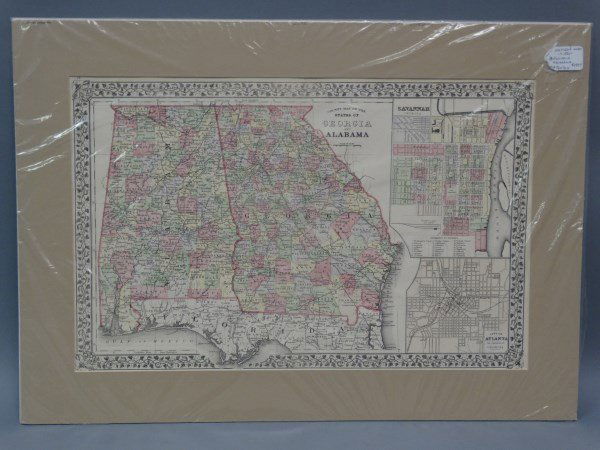 Antique Map : Georgia & Alabama - 1880 (1 of 3)
