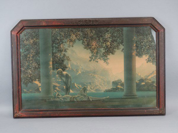 MAXFIELD PARRISH - Print in Original Frame: MAXFIELD PARRISH - Print in Original Frame, 1923 in original frame. Size : 33.5" x 21.5"