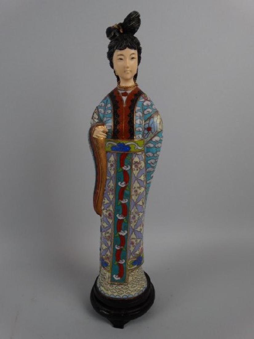 Vintage Chinese Cloisonne Figure - Lady (1 of 6)