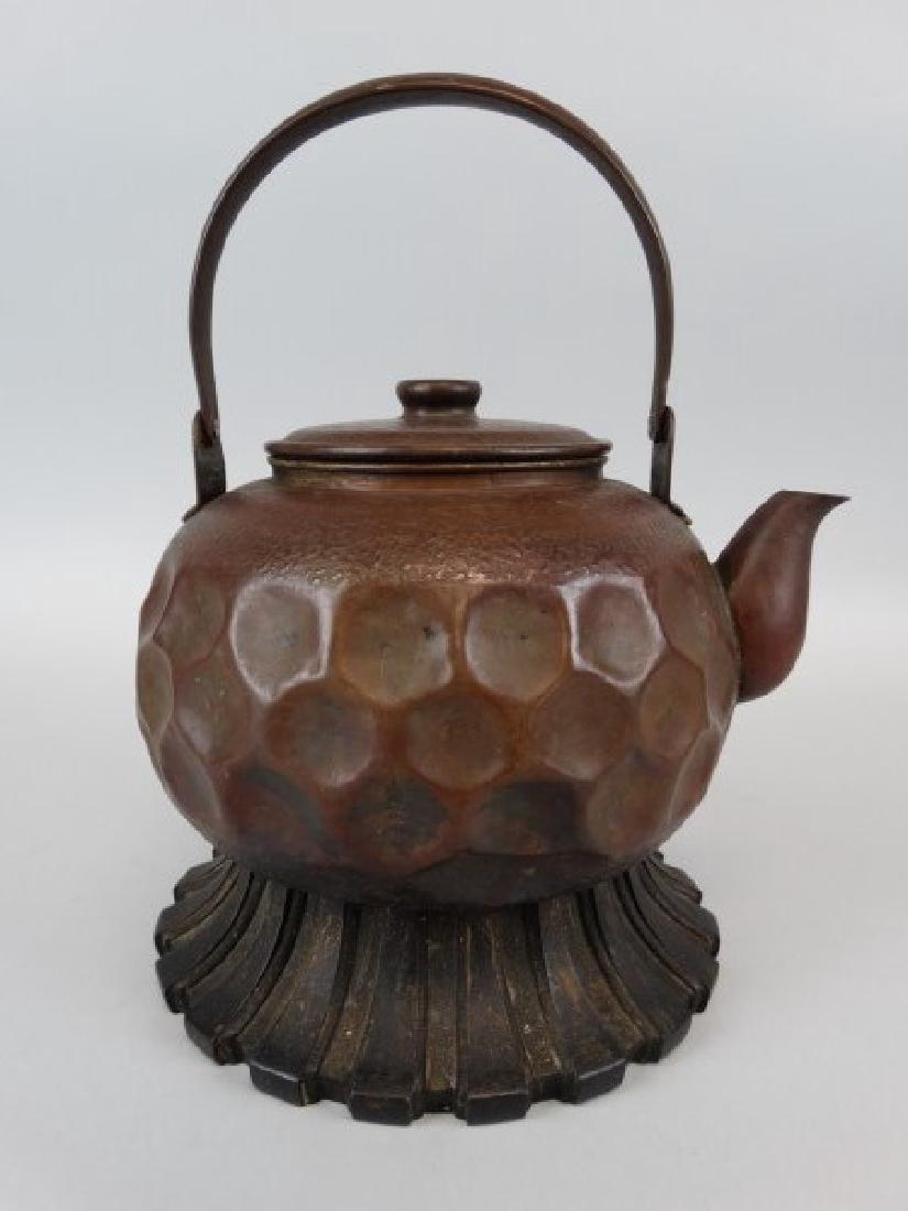 Japanese Copper Teapot on Stand (1 of 3)