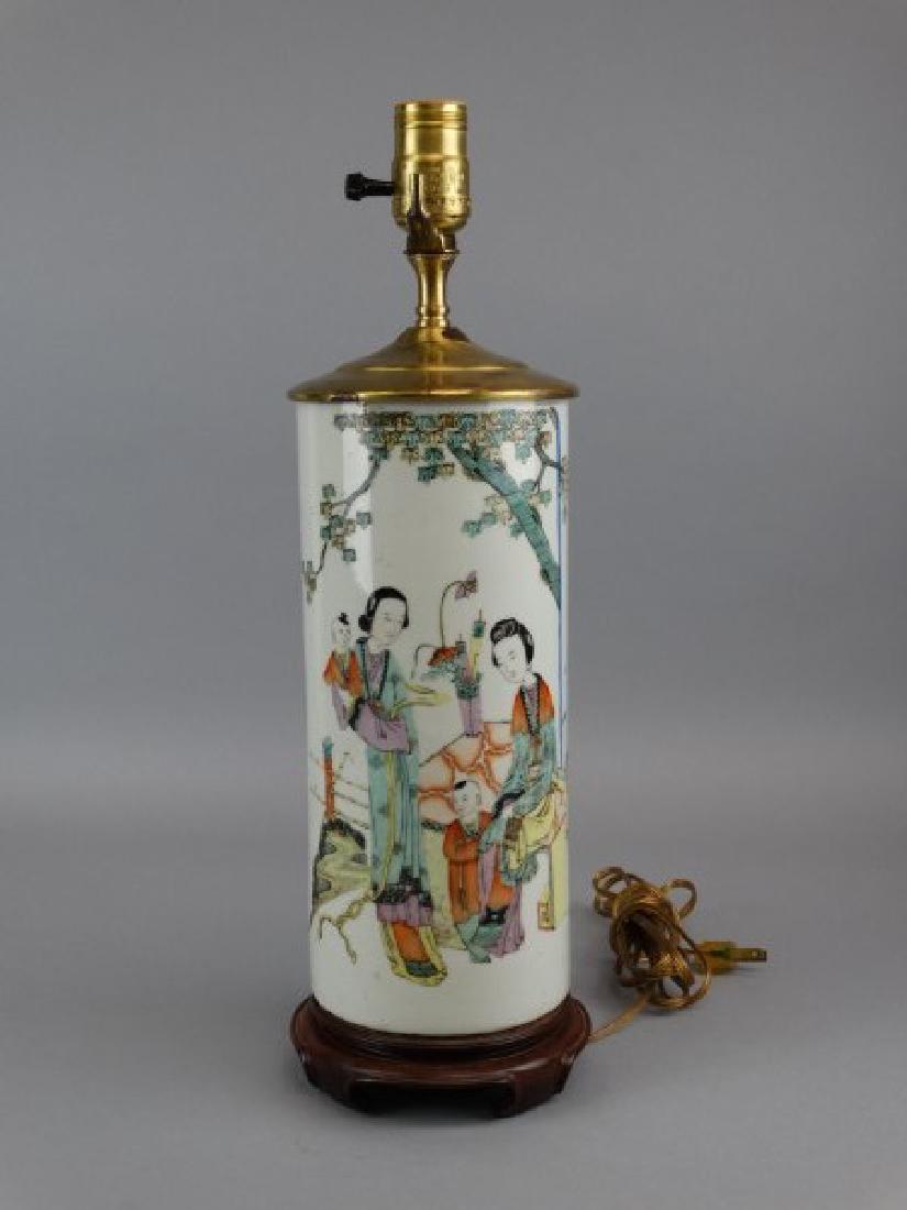 Chinese Republic Famille Rose Lamp (1 of 4)