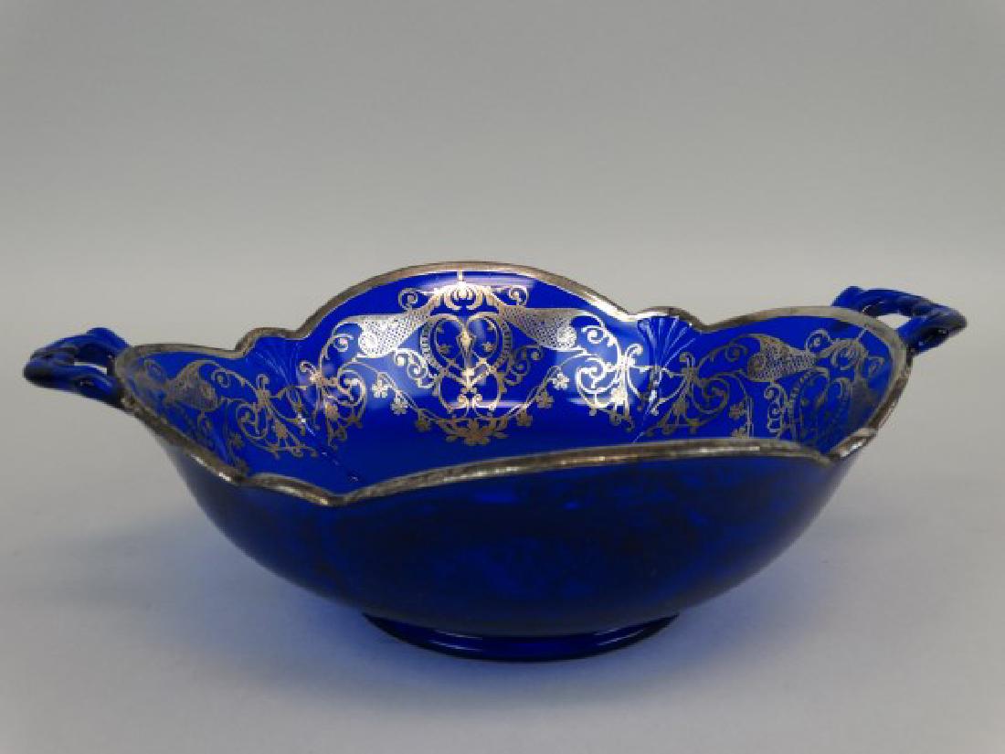 Cobalt Blue Bowl w/ Sterling Silver Overlays (1 of 4)