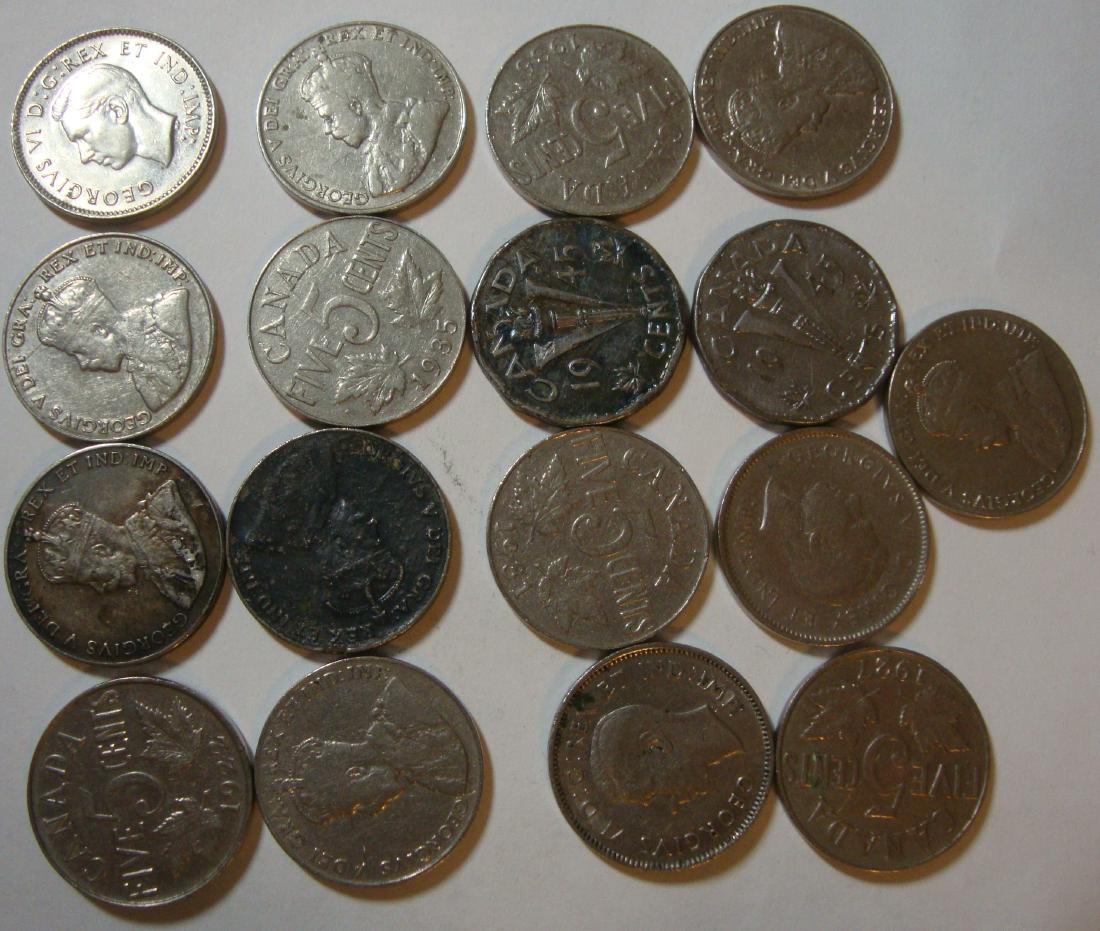 17 Canadian 5 Cent coins (1 of 2)