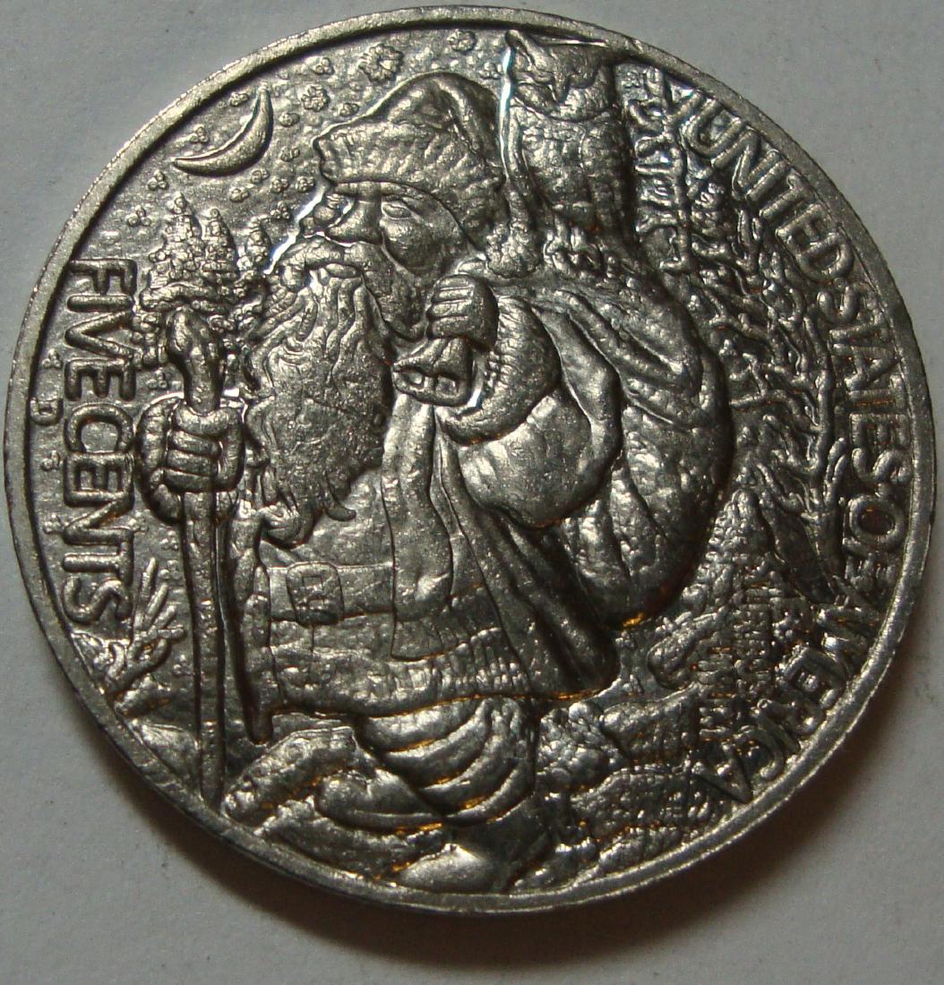 Santa Claus Hobo Buffalo Coin: Hobo Skull Style. Novelty piece not real currency