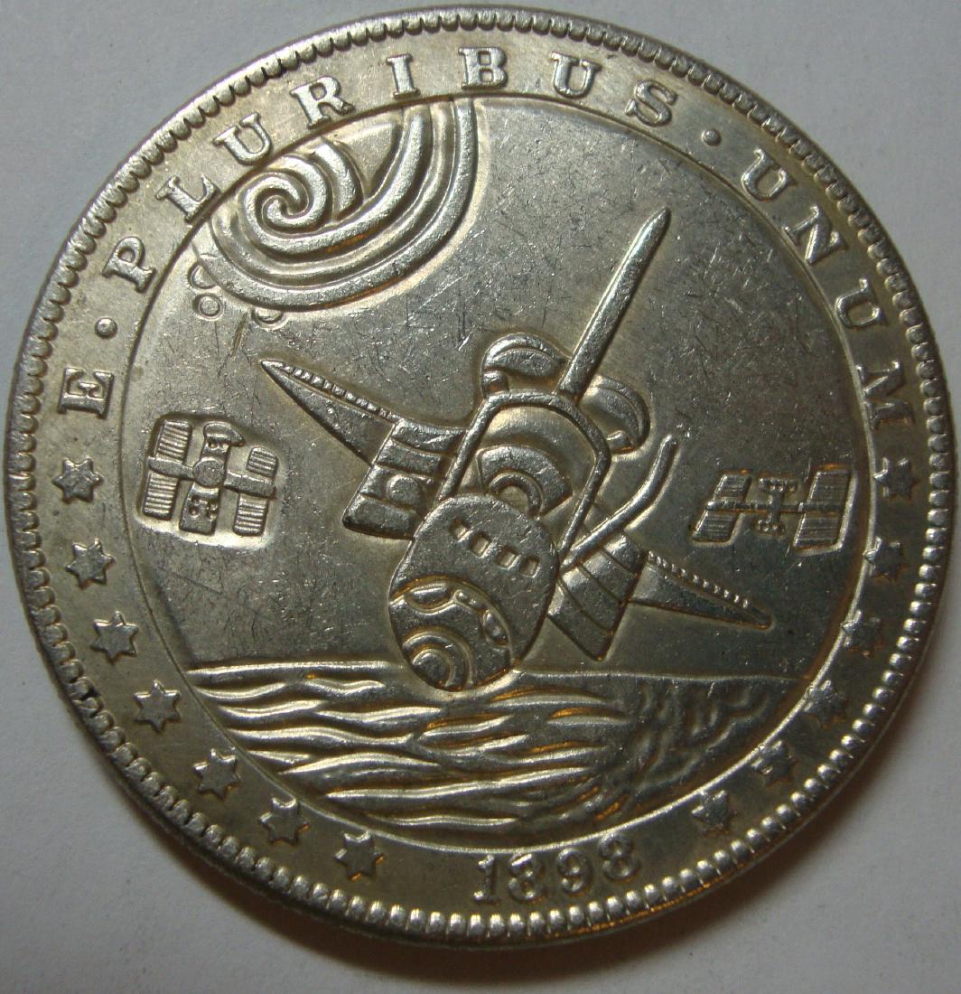 Apollo Mission Spaceship Morgan Coin: Hobo style not real currency