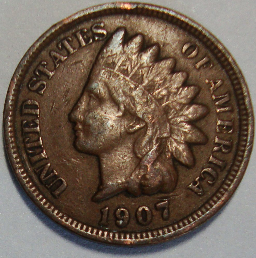 1907 Indian Head Cent Fine (1 of 2)