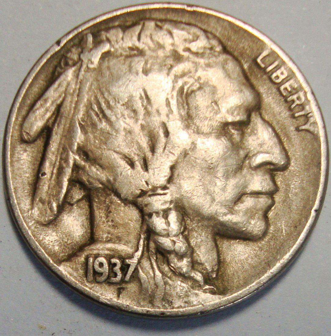 1937 D Buffalo Nickel 5c Choice XF/AU (1 of 2)