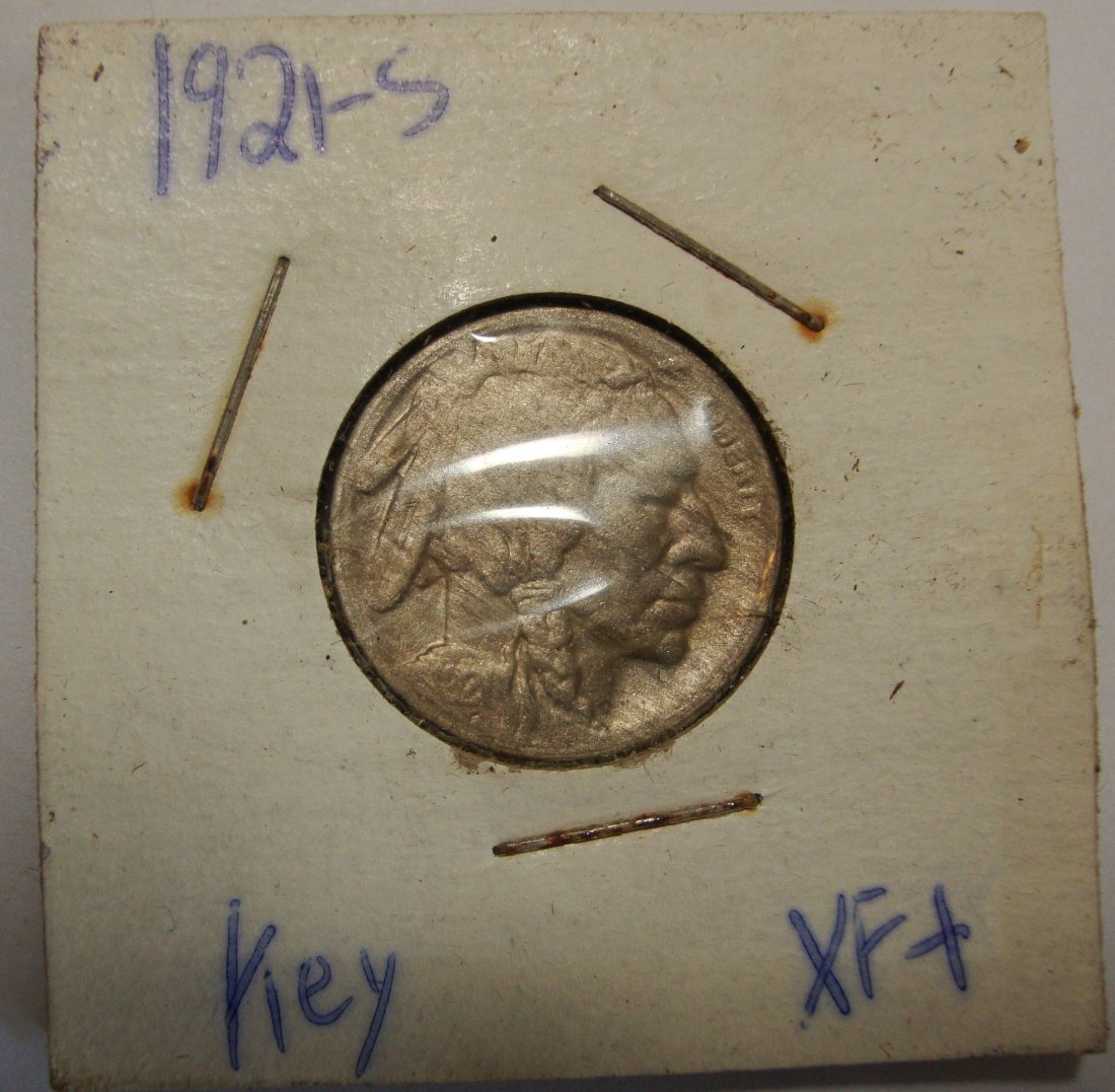 1921 S  Buffalo Nickel 5c XF+ Key (1 of 2)