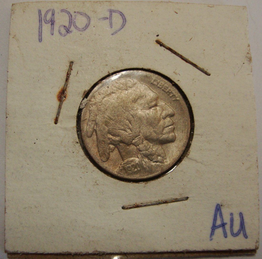 1920 D  Buffalo Nickel 5c AU (1 of 2)