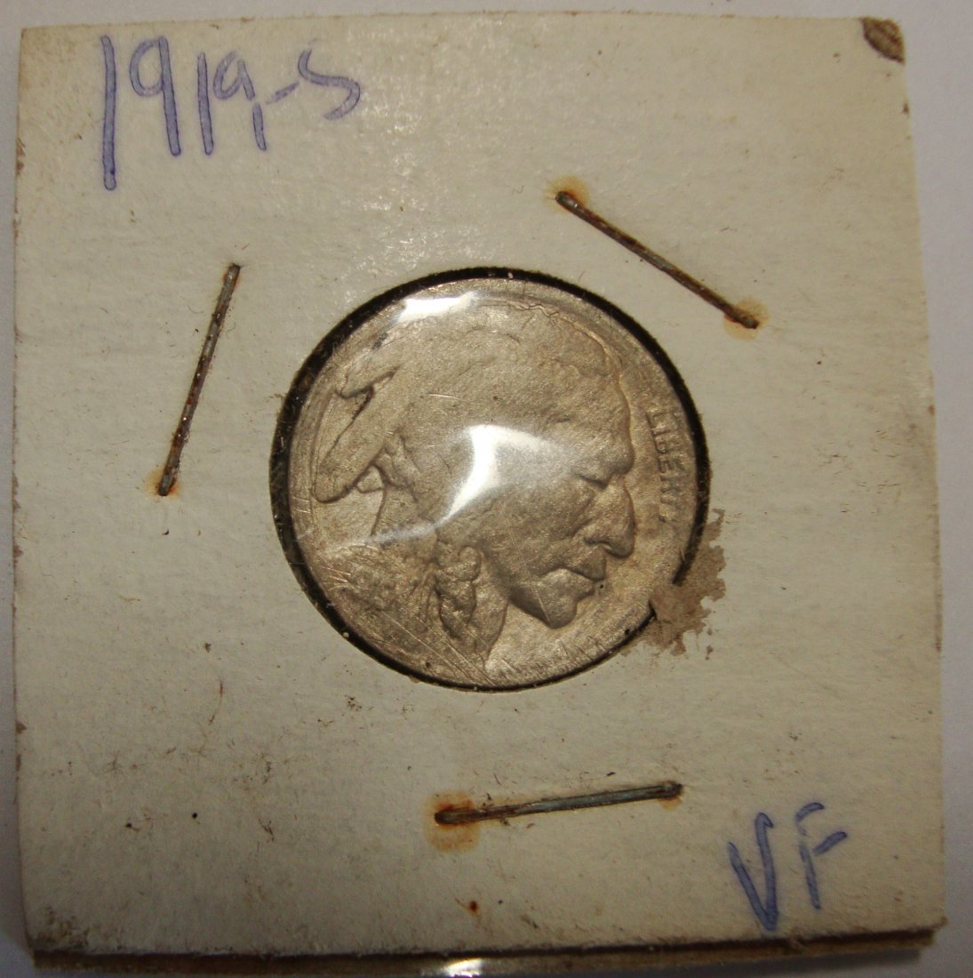 1919 S  Buffalo Nickel 5c VF (1 of 2)