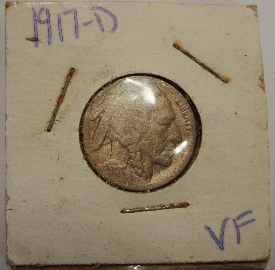 1917 D  Buffalo Nickel 5c VF (1 of 2)