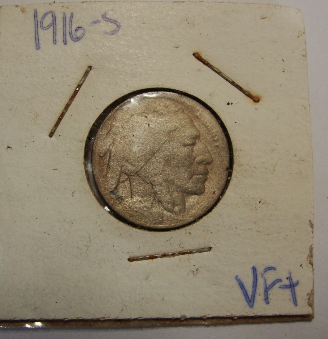 1916 S  Buffalo Nickel 5c VF (1 of 2)