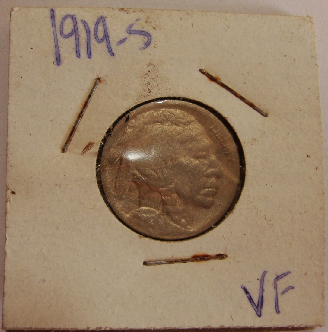 1919 S  Buffalo Nickel 5c VF (1 of 2)