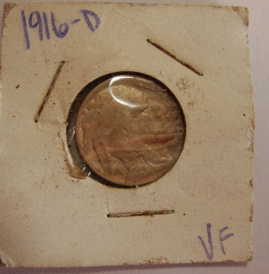1916 D  Buffalo Nickel 5c VF (1 of 2)