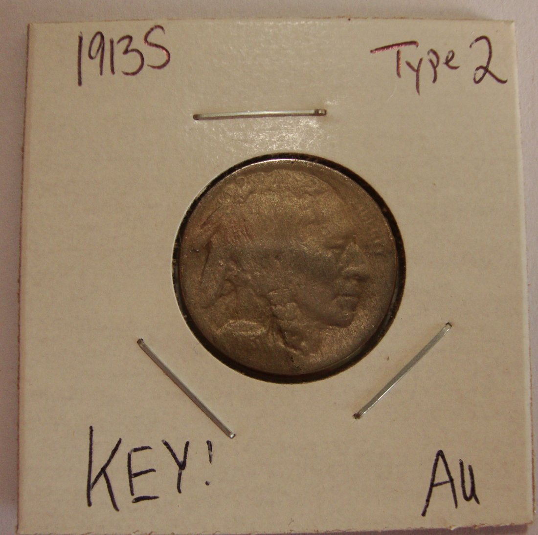 1913 S Type 2 Buffalo Nickel 5c AU (1 of 2)