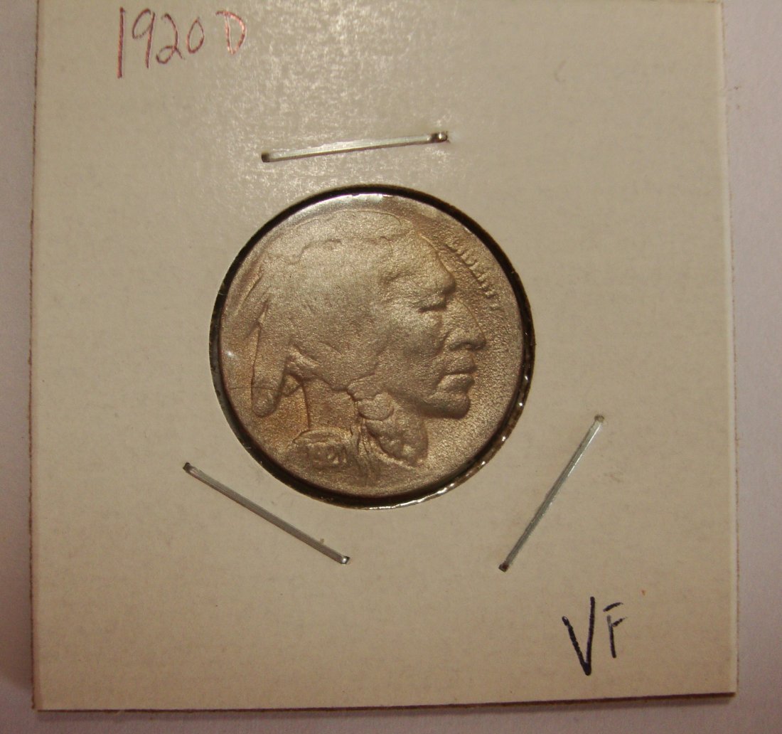 1920 D  Buffalo Nickel 5c VF (1 of 2)