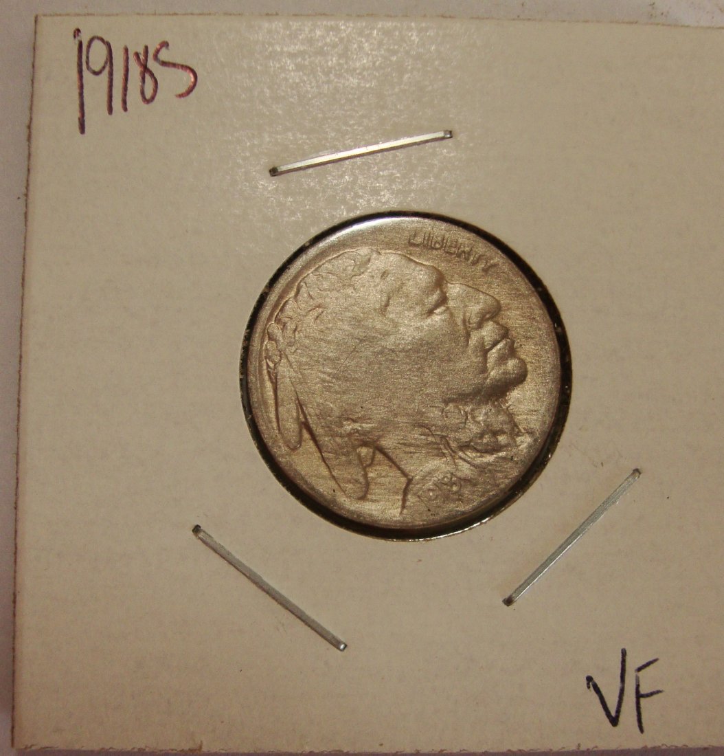 1918 S Buffalo Nickel 5c VF (1 of 2)