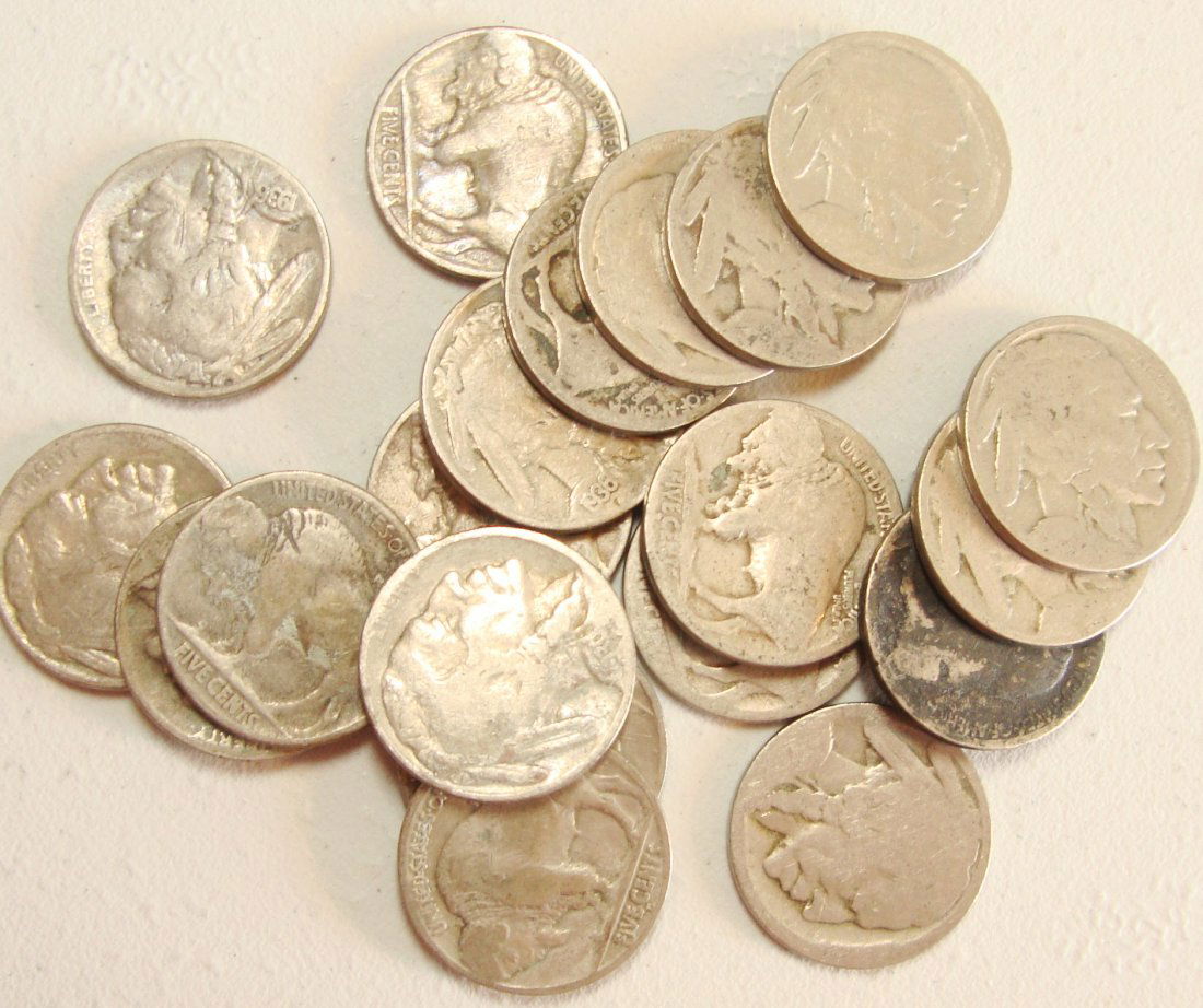Lot of 20 Buffalo Nickels #1 (1 of 1)