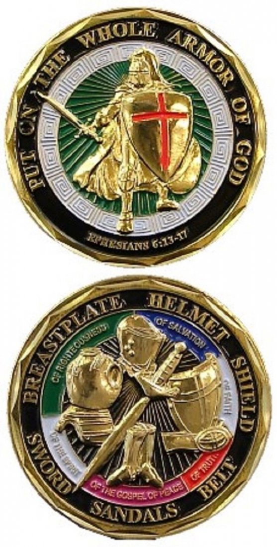 Armor of God Ephesians 6:13-17 Challenge Coin: Put on the Armor of God Ephesians 6:13-17 Challenge Coin