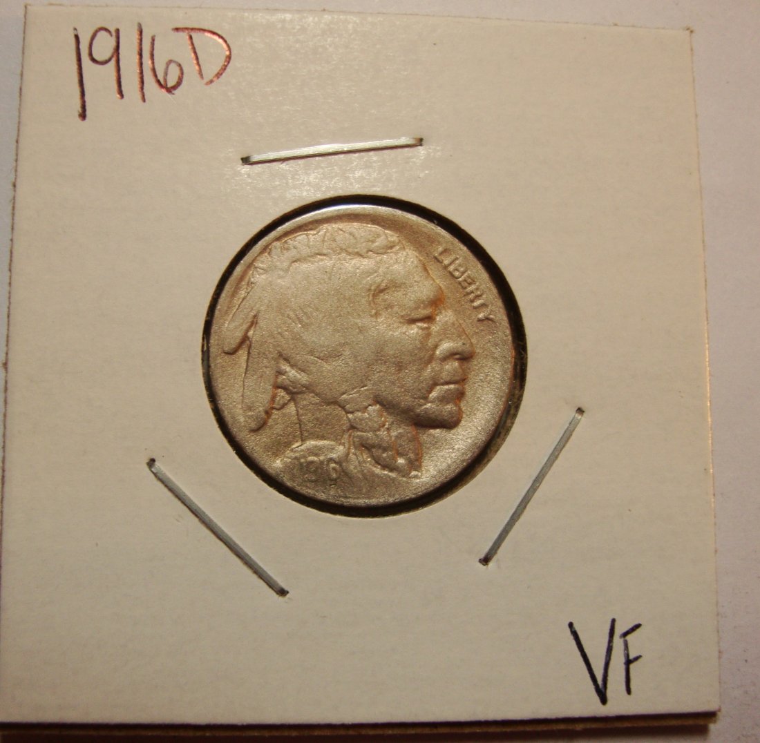 1916 D Buffalo Nickel 5c VF (1 of 2)