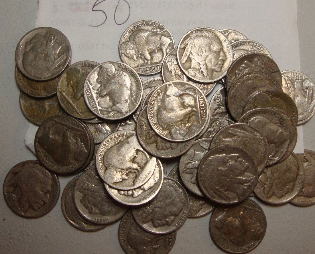 Lot of 50 Buffalo Nickels #2 (1 of 1)