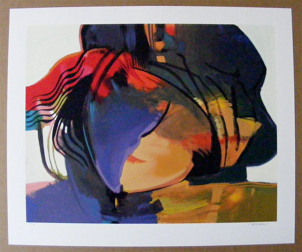 Hessam Abrishami French 13 Lim Ed Artist Proof: Limited edition paper serigraph/lithograph by Hessam Abrishami. The title is "French 13". Numbered and signed limited edition AP 24/40. Not framed. Approximate dimensions: paper 34 1/2 " w x 29" h, im