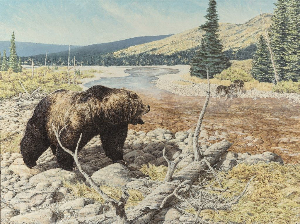 Greg Beecham (b. 1954) Strong Warning: Oil on canvas 24x32 inches Signed lower left: G. Beecham