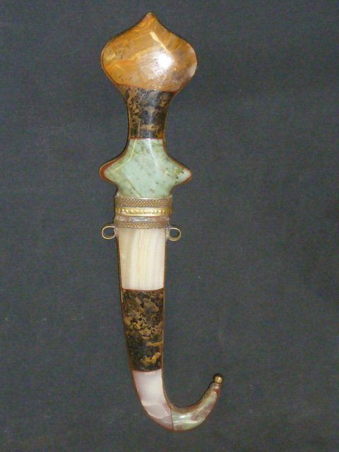 Middle Eastern Ornamentation Dagger: 5 ½ in blade 12 inch overall length