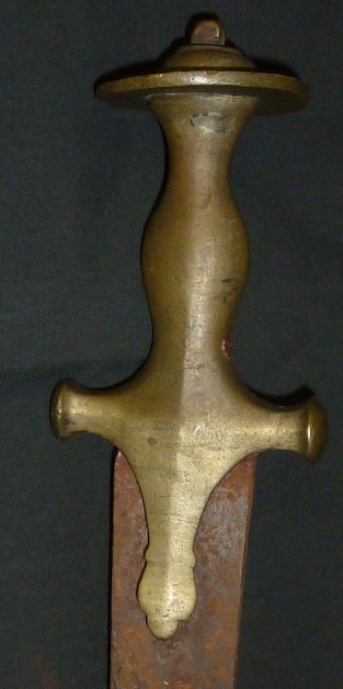 Prop Sword Brass Handle with Scabbard: 31 in blade 35 in overall length