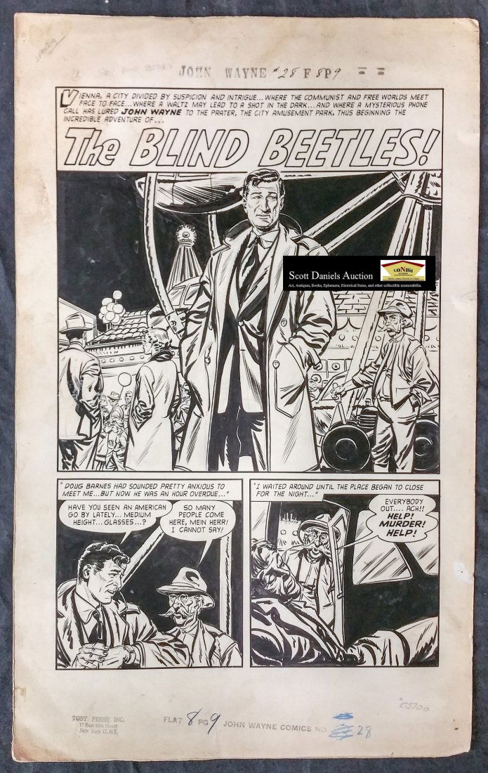 Jack Sparling John Wayne Golden Age 1949 Comic Board (1 of 3)