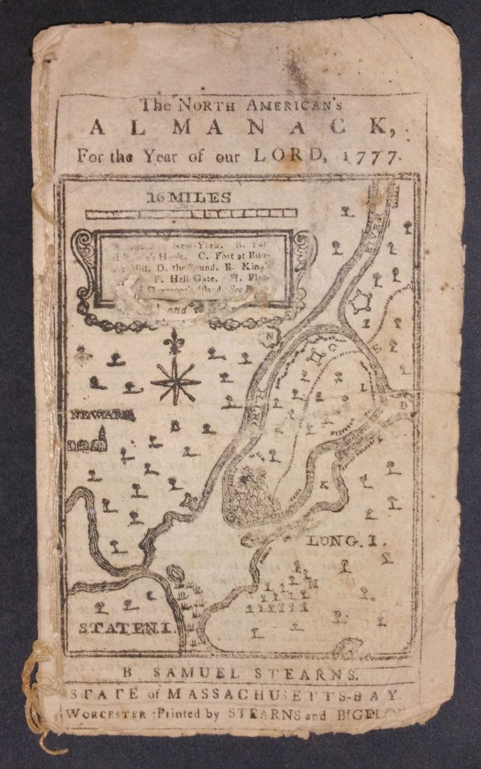 1777 Almanack , Printed Worcester Mass. (1 of 3)