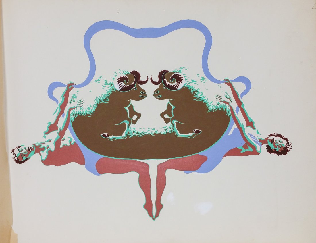 Tempera on Art Board- Attributed to Lawrence Finney (1 of 1)