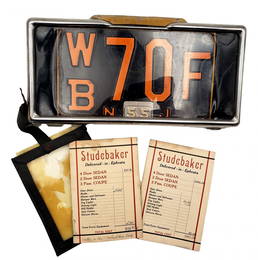 Rare Studebaker NJ Dealers Plate, Frame, Window Tag