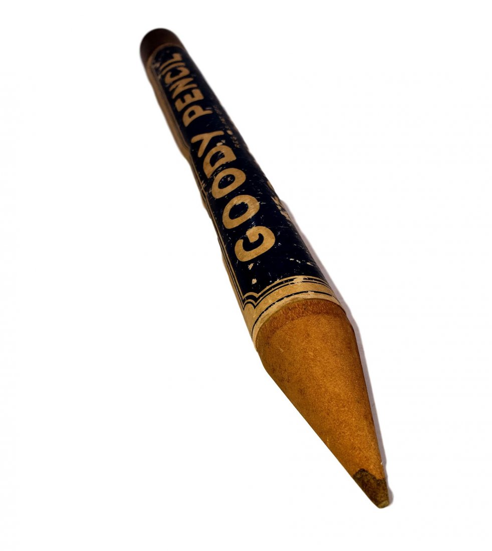 Vintage Advertising Pencil Case- Holsum Bread: Novelty pencil case of cardboard shaped like a large pencil. " Goody Pencil School Companion" Williams Holsum Bread. Contains two pencils. Storage and use patina, good vintage condition, two dents not