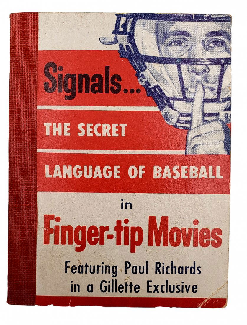 1957 Gillette Promo : Finger Tip Movies - Baseball: 1957 Gillette Promo: Finger Tip Movies - Signals of Baseball Signals… The Secret Language of Baseball in Fingertip Movies: Featuring Paul Richards in a Gillette Exclusive. Copyright 1957. 3 x 4 inch