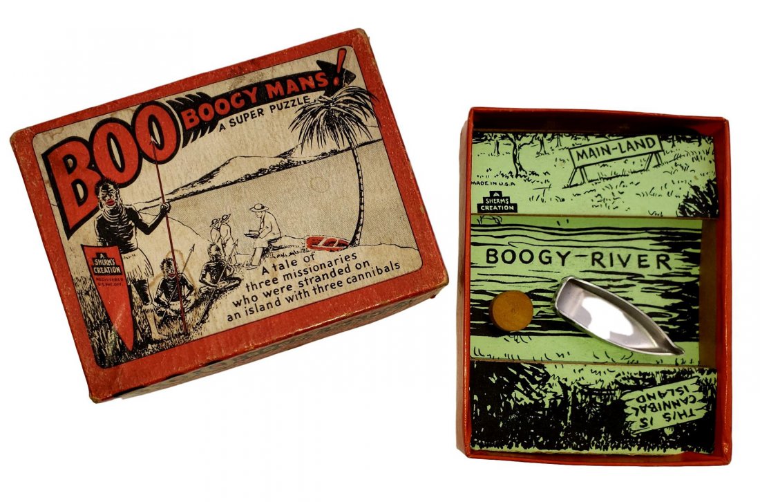 Americana 1920s "Boo Boogy Mans" Puzzle: Americana 1920s "Boo Boogy Mans" Novelty Brain Teaser Puzzle1920s era Black Americana "Boo Boogy Mans" Puzzle/Game"Boo Boogy Mans" - a "Super Puzzle" from Sherms of Connecticut. Vintage depictions of 