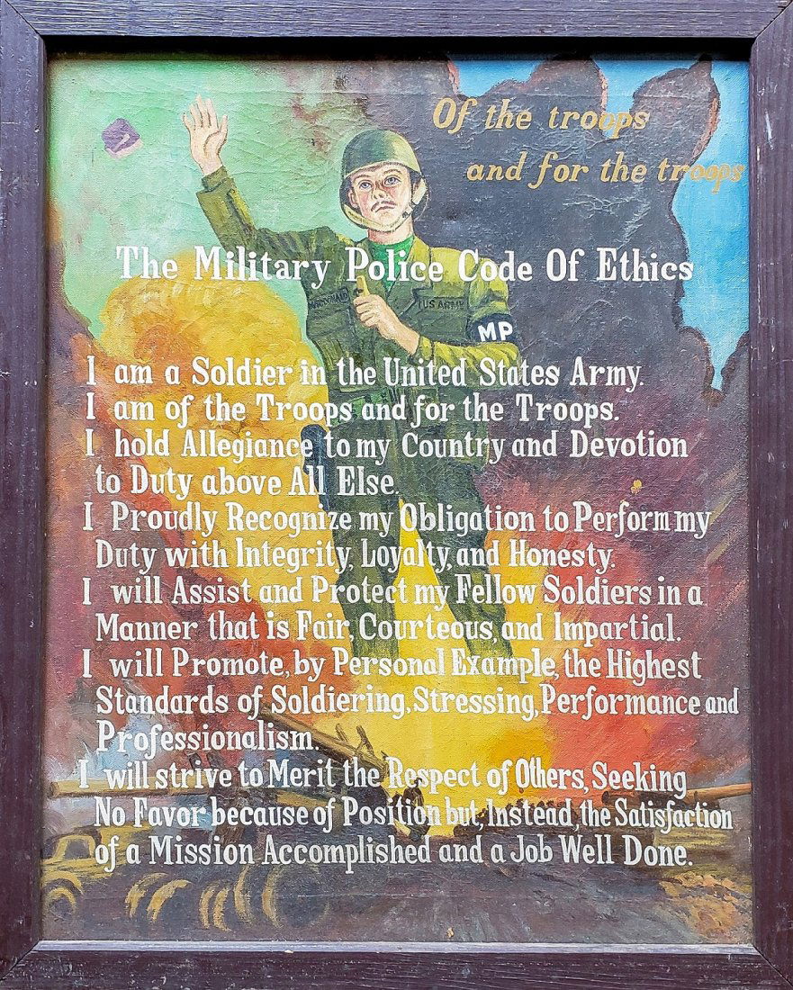 Military Police Code Of Ethics Wwii Oil On Canvas Sep 05 Scott Daniel S Auction In Ny