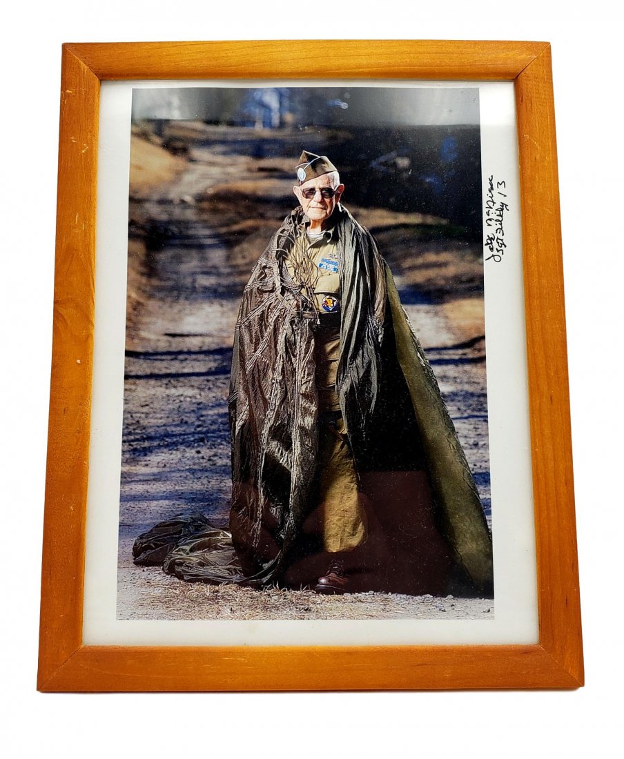 Jake Mc Niece Sgt Filthy 13 Autographed 8 x 10 Framed: James Elbert "Jake" McNiece (May 24, 1919 – January 21, 2013) was a US Army paratrooper in World War II. Sergeant McNiece was a member of the Filthy Thirteen, an elite demolition unit whose exp