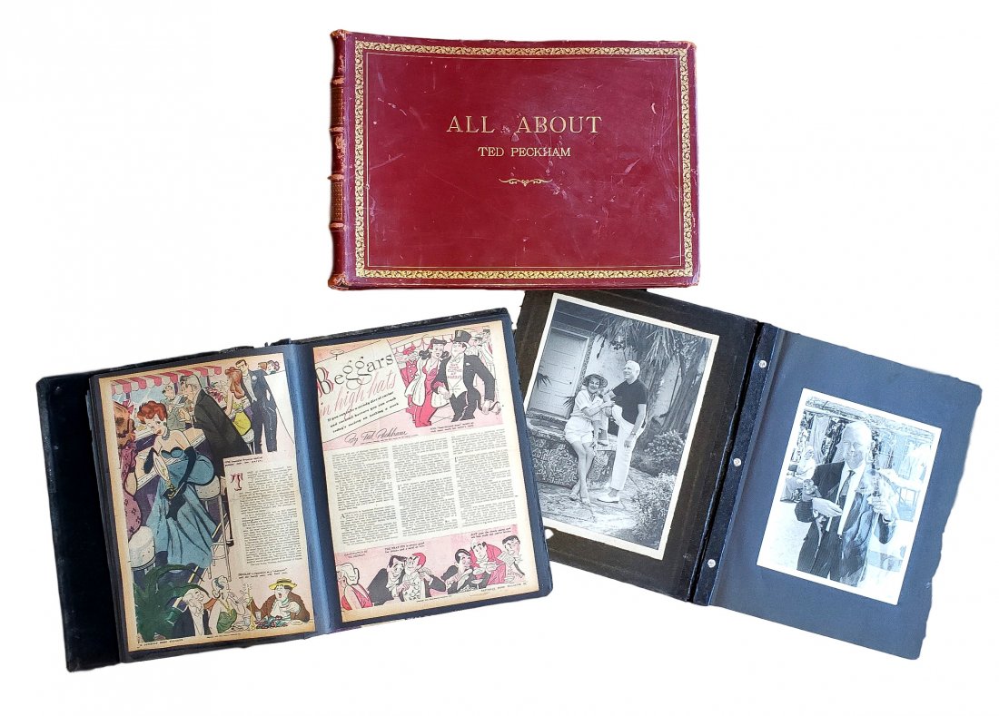 Socialite - Gigolo - Escort Scrapbooks Ted Peckham: Three large and well-detailed scrapbooks about the life of one man in 1936 New York, a 22-year-old male gigolo Ted Peckham turned globe-trotting Hamptons socialite by the time of his passing. All thre