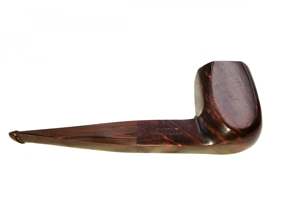 Dunhill White Spot Square Paneled Billiard #6124 Pipe: Smooth finish, Square Paneled Billiard style in chestnut with Cumberland stem. made in England. Provenance The Bruce Cohn Collection. Minimal wear and handling, minor rim darkening as expected with a