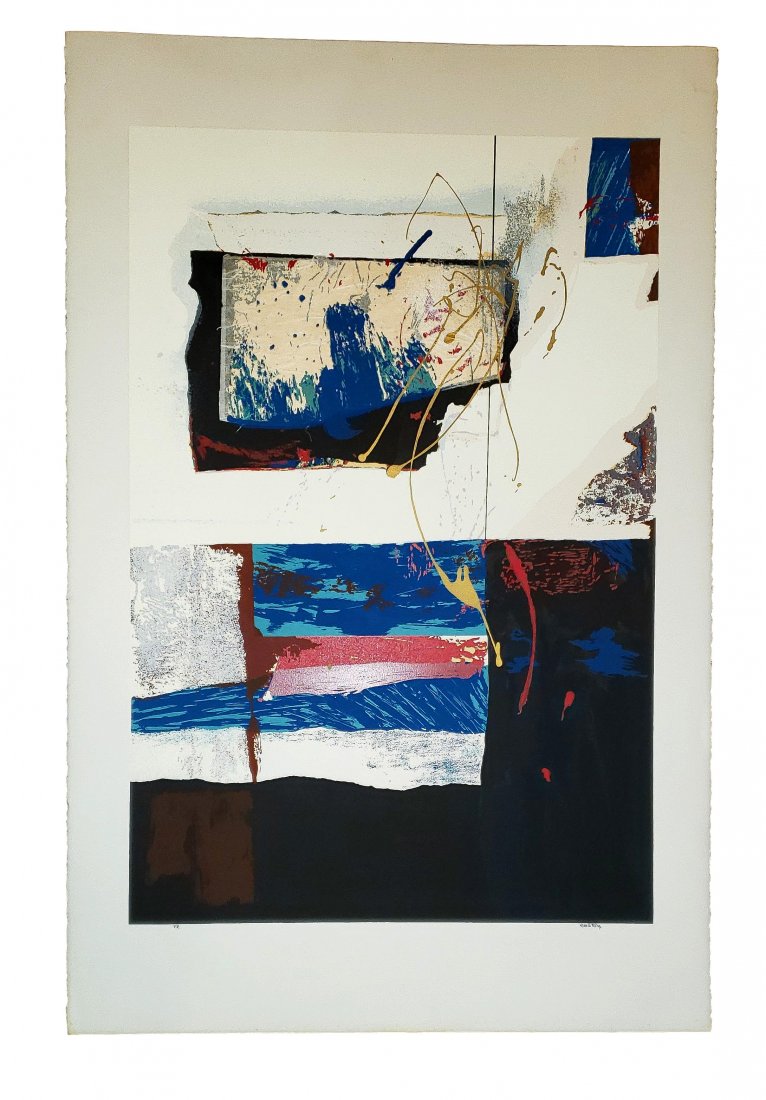 Untitled Dennis Frings: Untitled Dennis Frings (1945-) Abstract. Silkscreen Printers Proof. Signed. 26.25 inches by 40 inches. Dennis Frings is an American Postwar & Contemporary artist who was born in 1945.