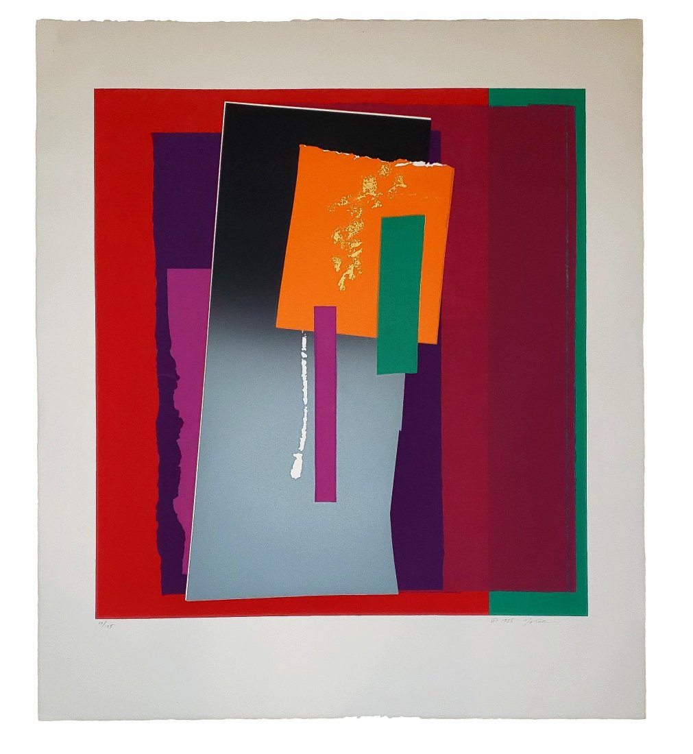 Motoe Shiratori Untitled / Signed Very Rare: Very Rare Motoe Shiratori Untitled Abstract. Edition of 135. Hand-signed, dated, and numbered. 29.75 by 34.25 inches.