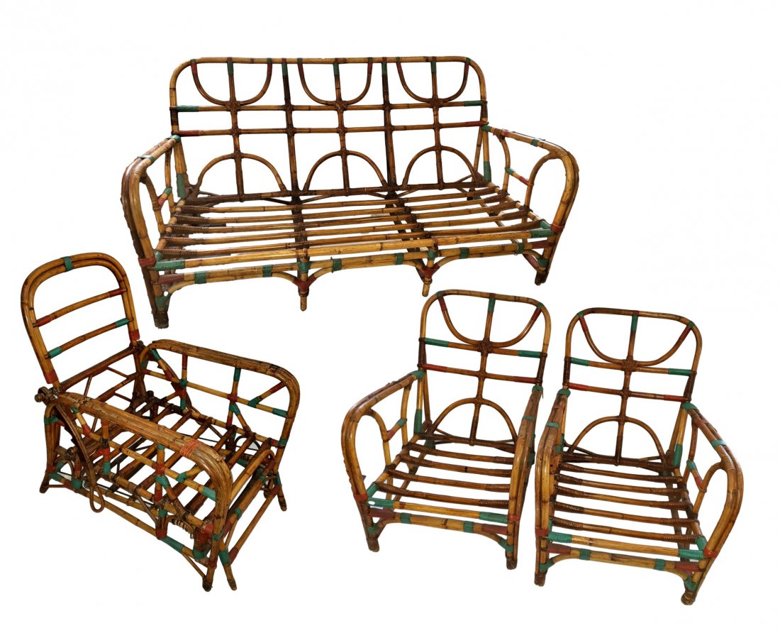 Mid-Century Modern Rattan Garden Furniture ( 4pcs) (1 of 6)