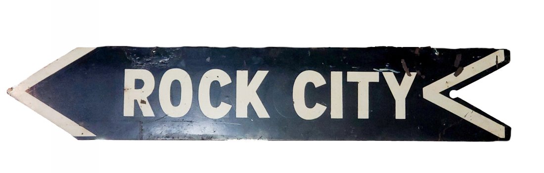 Rock City- Vintage Enamel Arrow Sign (1 of 2)
